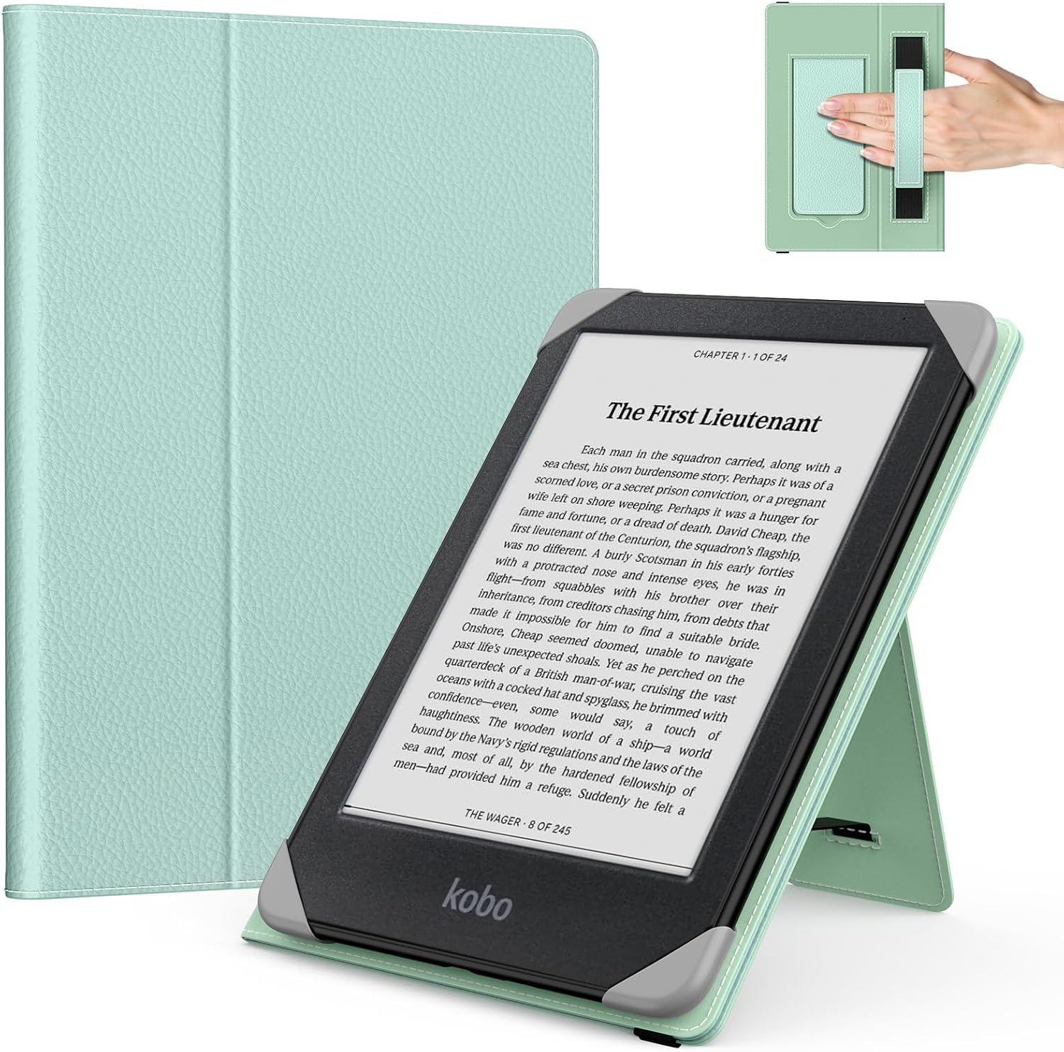FUNDA PARA TABLETS Y EREADERS MOKO 6.8-7 PULGADAS COLOR ACEITUNA - 1