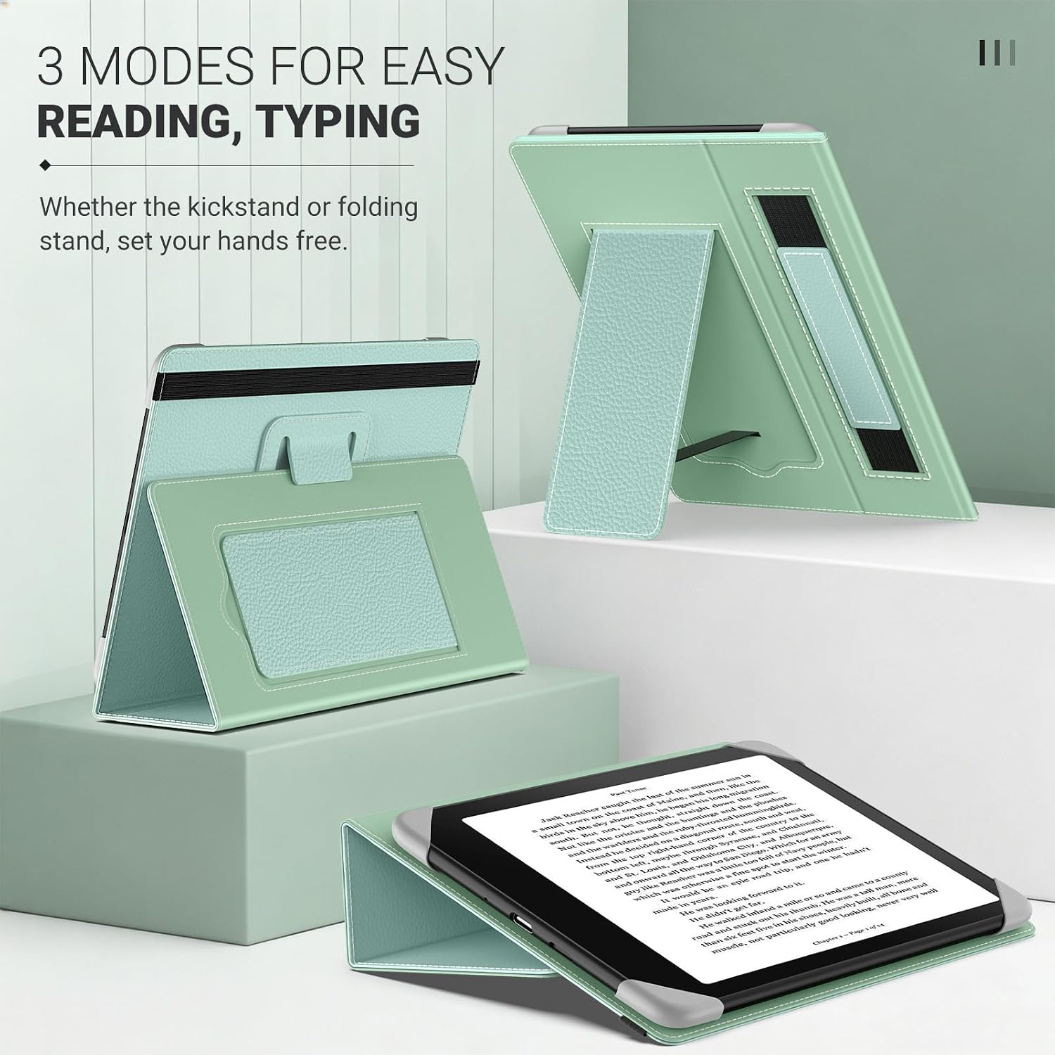 FUNDA PARA TABLETS Y EREADERS MOKO 6.8-7 PULGADAS COLOR ACEITUNA - 3