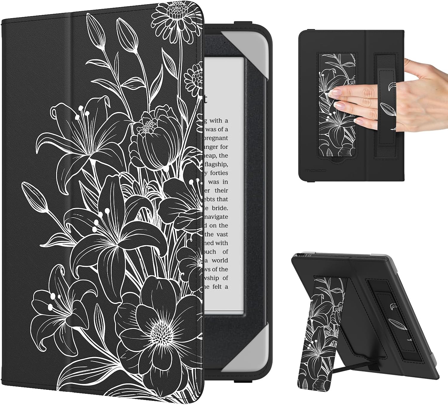 FUNDA UNIVERSAL MOKO PARA KINDLE Y TABLETS DE 6 PULGADAS DISEÑO FLOR - 1