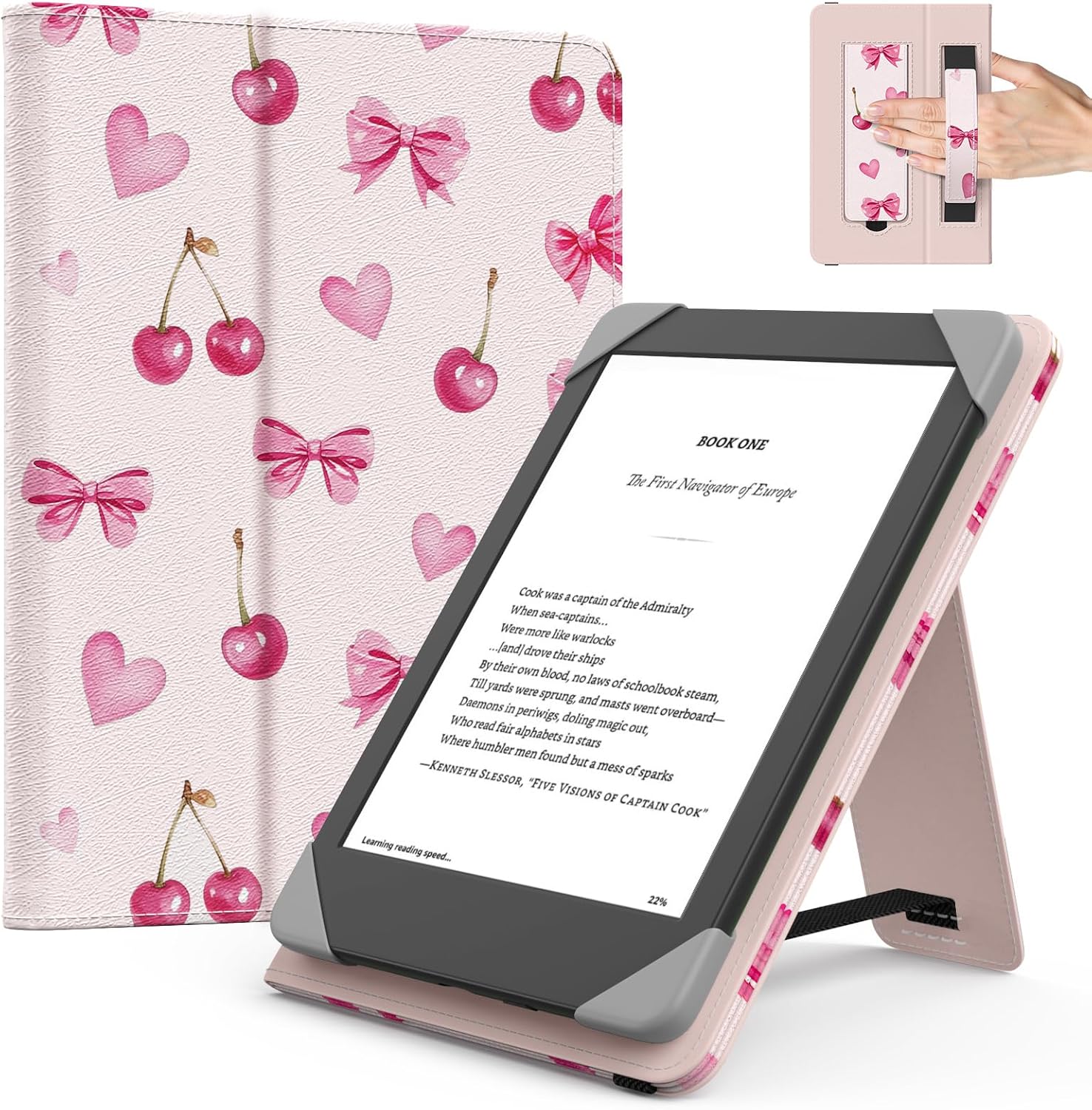 FUNDA UNIVERSAL PARA TABLETS Y EREADERS 6 PULGADAS MOKO CHERRY BOW - 1