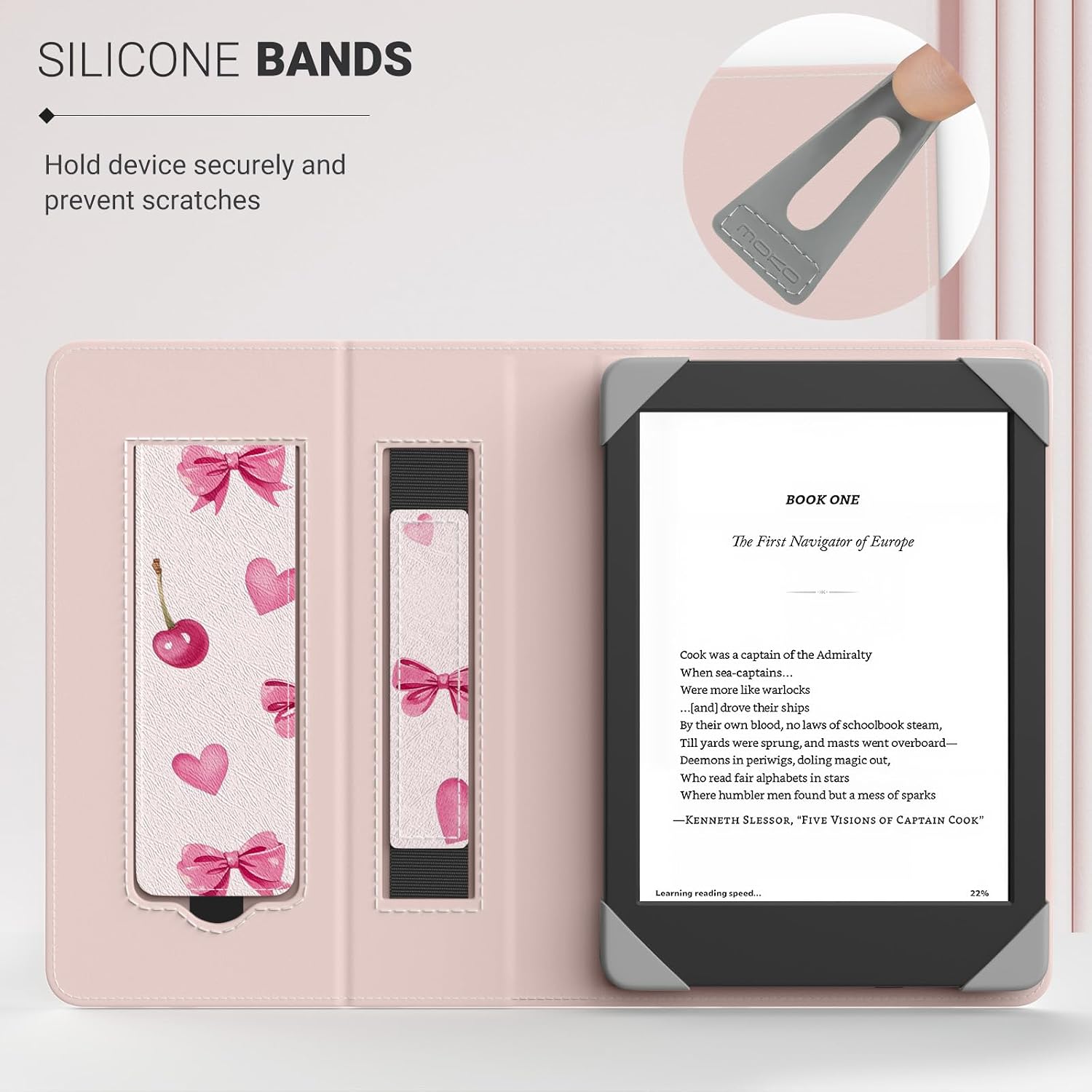 FUNDA UNIVERSAL PARA TABLETS Y EREADERS 6 PULGADAS MOKO CHERRY BOW - 3