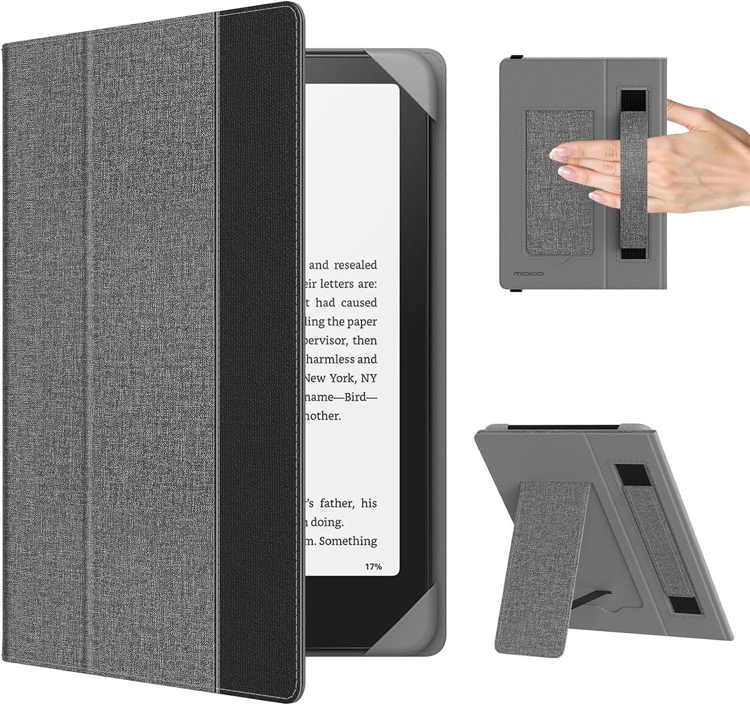 FUNDA UNIVERSAL MOKO PARA EREADERS Y TABLETS 6.8-7 PULGADAS PAPERWHITE GRIS Y NEGRO - 1