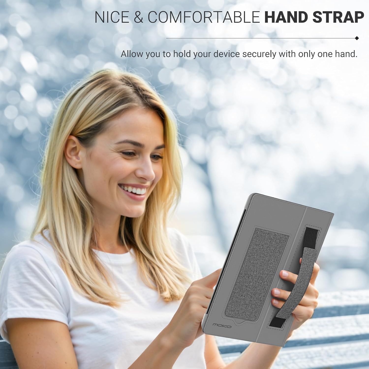FUNDA UNIVERSAL MOKO PARA EREADERS Y TABLETS 6.8-7 PULGADAS PAPERWHITE GRIS Y NEGRO - 3