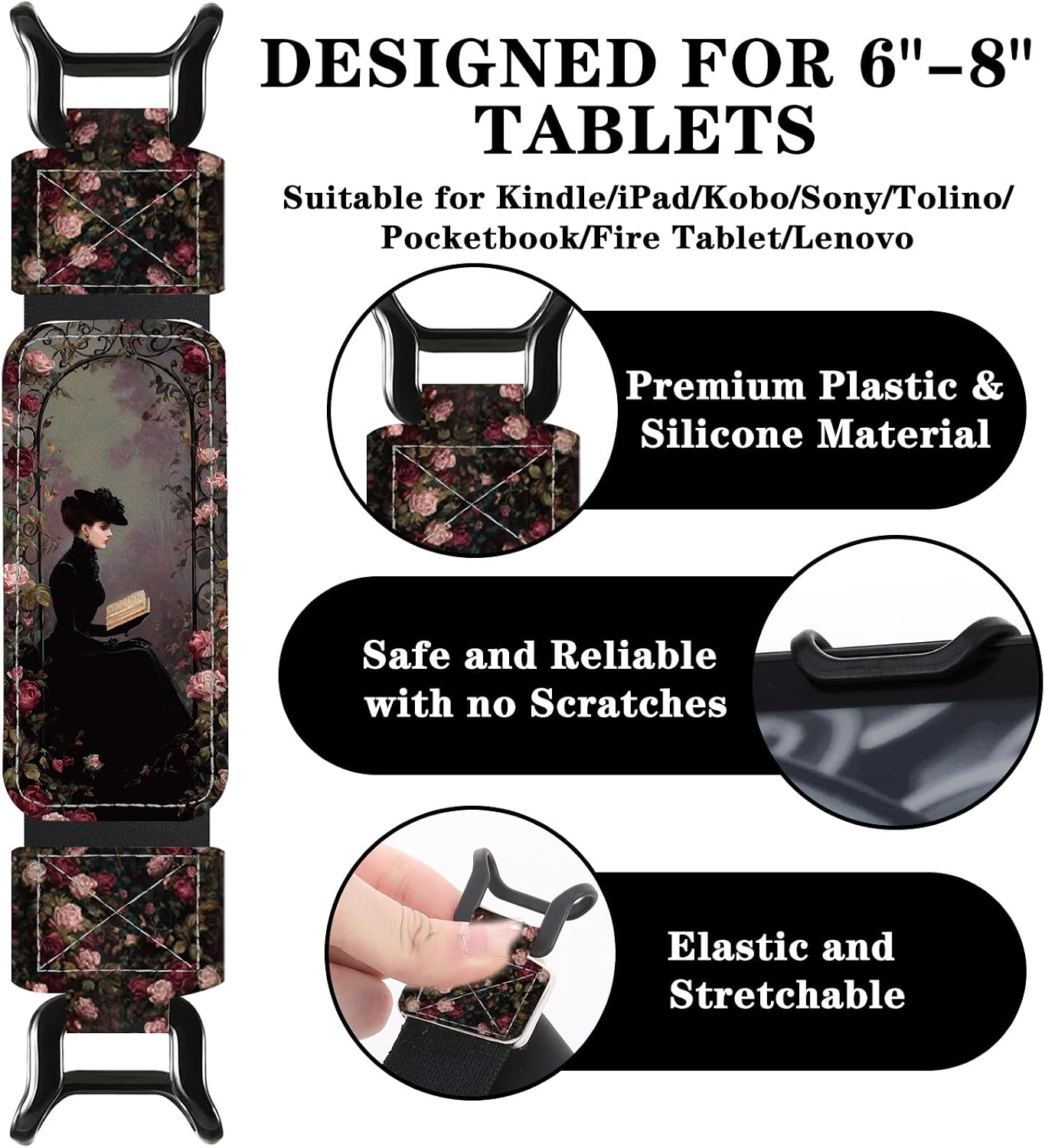 CORREA DE MANO PARA KINDLE BERIREXRION DARK ROMANCE GOTHIC ROSE - 2