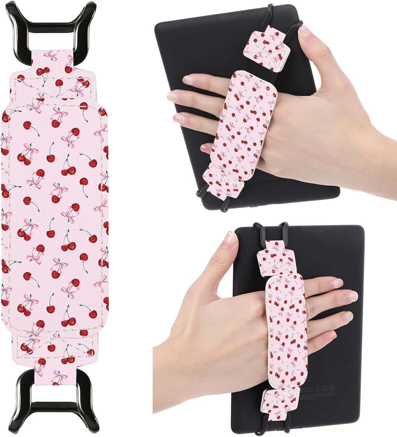 CORREA DE MANO BERIREXRION PARA KINDLE Y E-READERS 6-7.5 PULG ROSA CON MOÑO CEREZA - 1