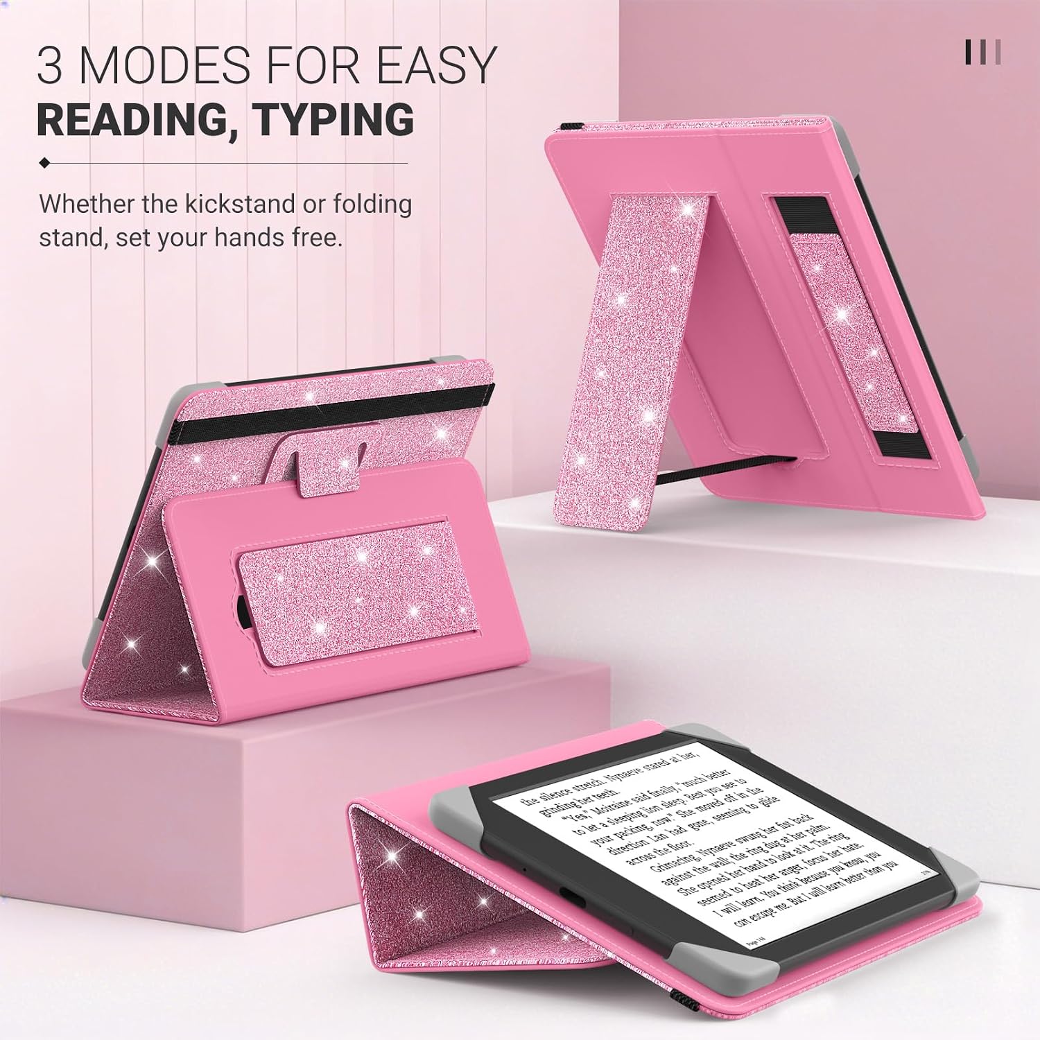 FUNDA UNIVERSAL PARA TABLETS Y EREADERS 6 PULGADAS MOKO ROSA BRILLANTE - 5