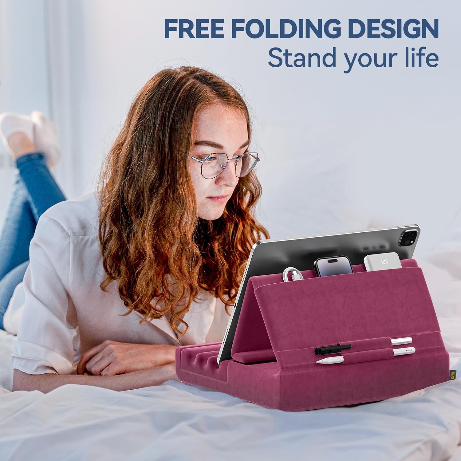 SOPORTE PARA TABLET KDD PILLOW HOLDER PLEGABLE PARA CAMA Y ESCRITORIO - 3