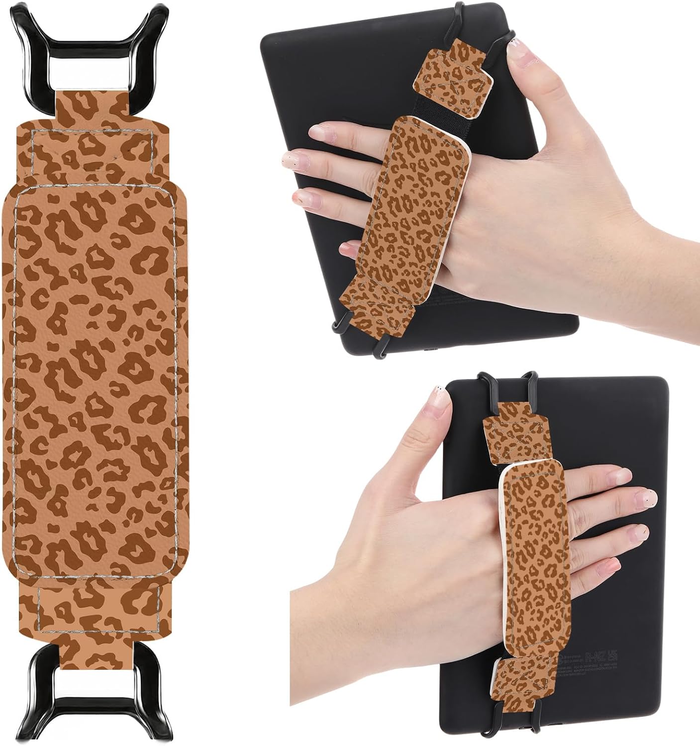 SOPORTE DE MANO PARA KINDLE BERIREXRION ESTAMPADO LEOPARDO MARRÓN - 1
