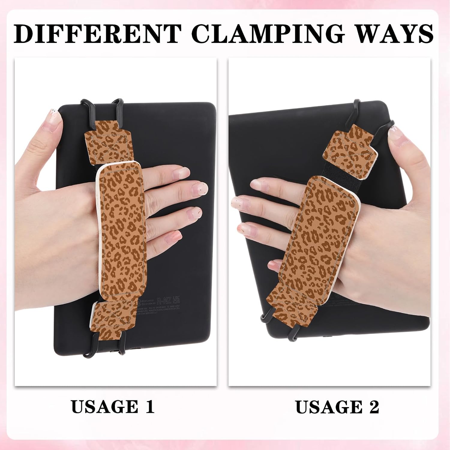 SOPORTE DE MANO PARA KINDLE BERIREXRION ESTAMPADO LEOPARDO MARRÓN - 3