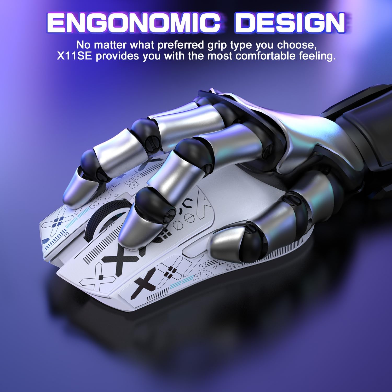 MOUSE GAMER ATTACK SHARK X11 SE ULTRA-LIGERO INALÁMBRICO BLANCO - 4