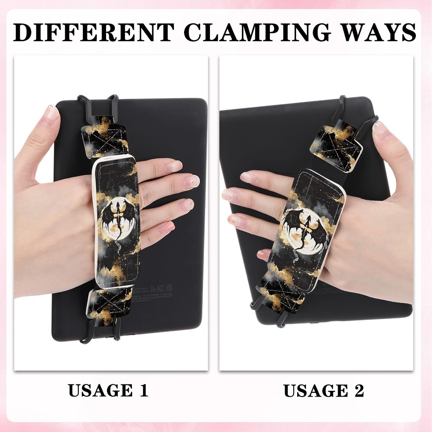 SOPORTE DE MANO PARA KINDLE BERIREXRION FANTASY BLACK GOLD DRAGON - 3