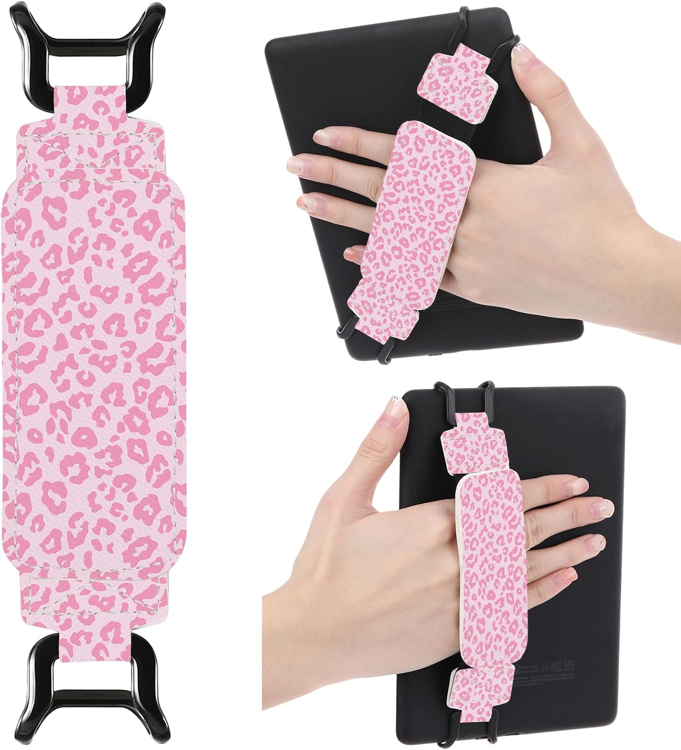SOPORTE DE MANO BERIREXRION PARA KINDLE Y E-READERS 6-7.5 PULGADAS ROSA LEOPARDO - 1