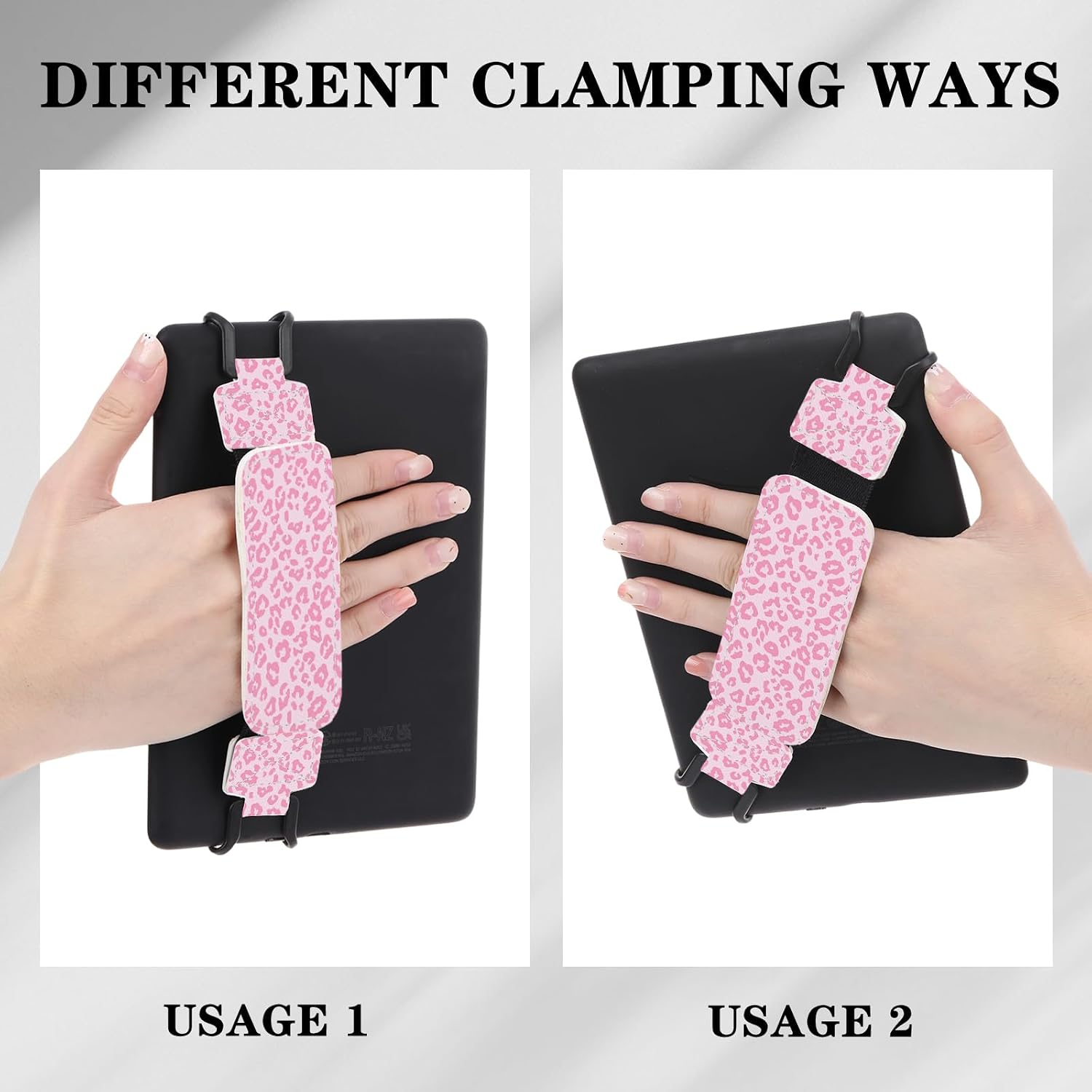 SOPORTE DE MANO BERIREXRION PARA KINDLE Y E-READERS 6-7.5 PULGADAS ROSA LEOPARDO - 2