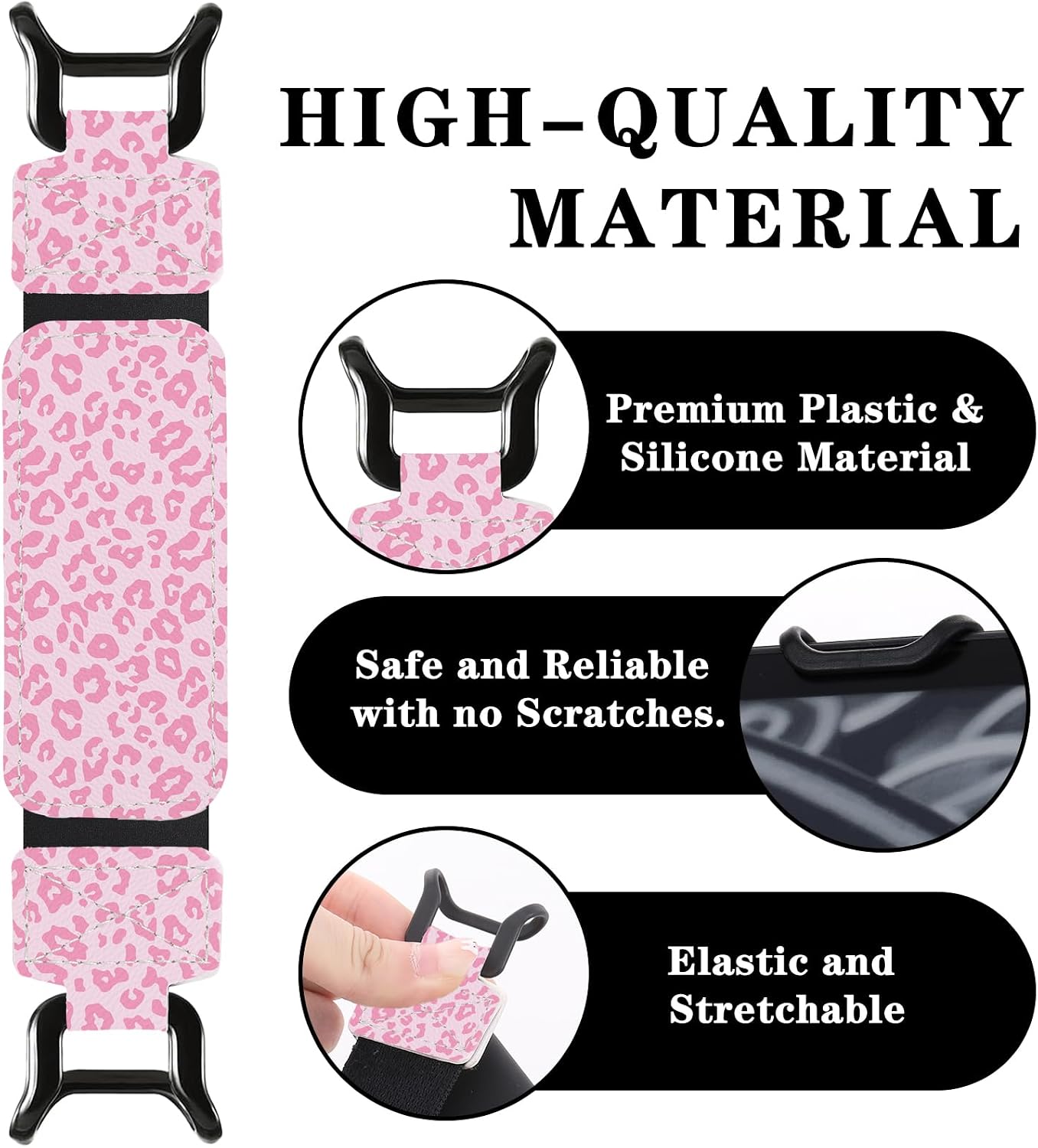 SOPORTE DE MANO BERIREXRION PARA KINDLE Y E-READERS 6-7.5 PULGADAS ROSA LEOPARDO - 4