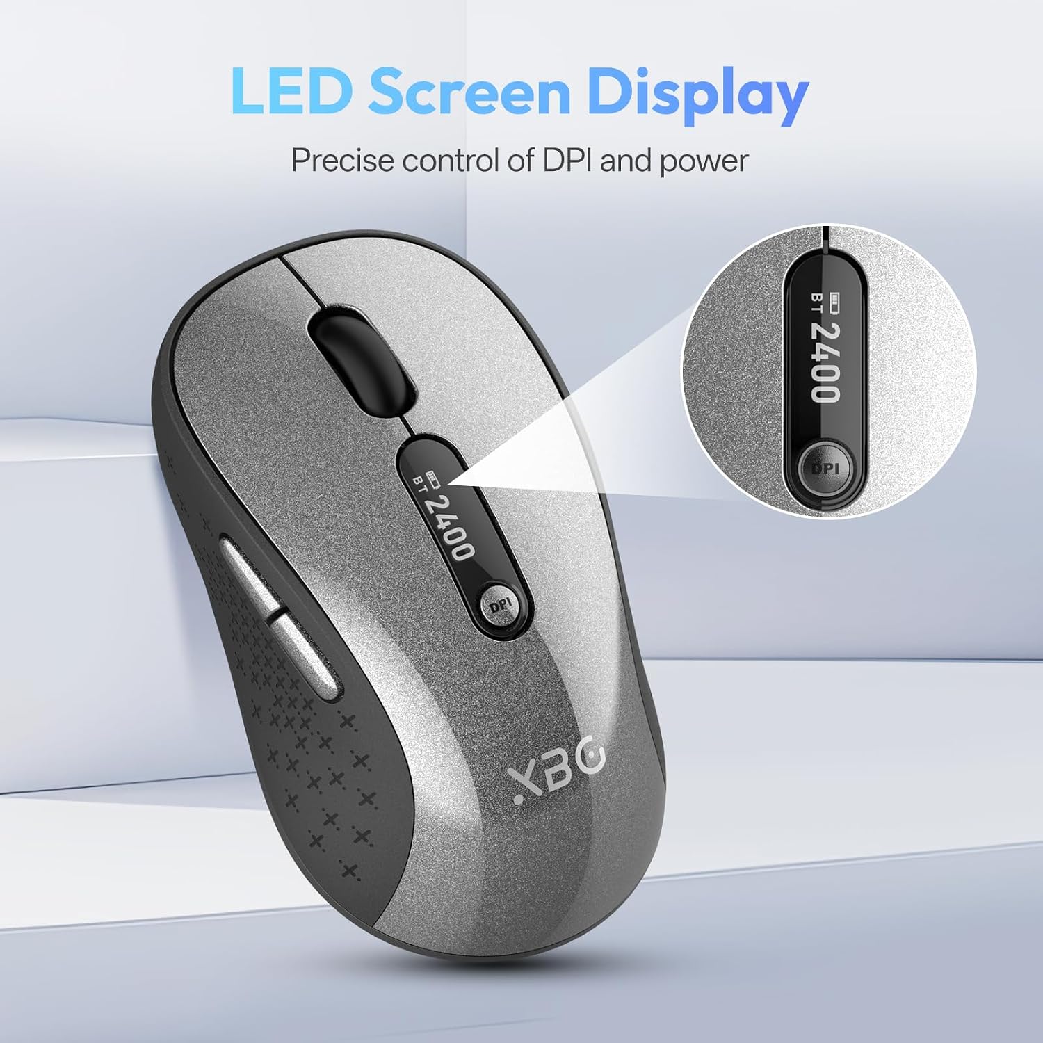 MOUSE INALÁMBRICO XBG B15PRO TRI-MODE CON PANTALLA LED PARA LAPTOP - 2