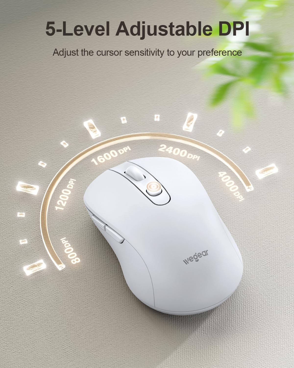 MOUSE INALÁMBRICO WEGEAR USB BLANCO 2.4GHZ - 3