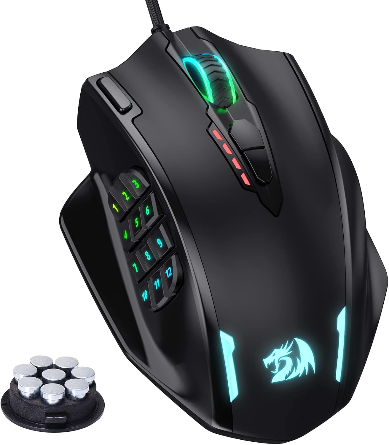 MOUSE GAMER REDRAGON M908 WIRED MMO RGB 12400 DPI CON TECLAS PROGRAMABLES - 1
