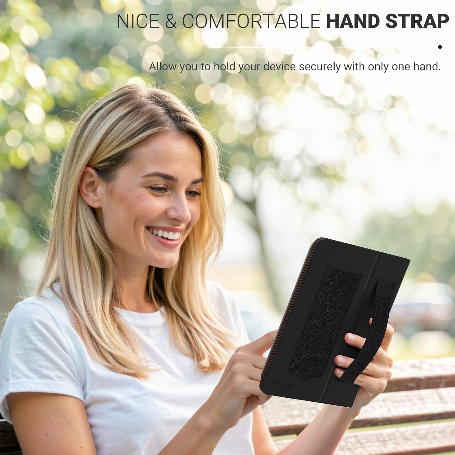FUNDA UNIVERSAL PARA TABLETS Y EREADERS 6 PULGADAS MOKO NEGRO CON MARRÓN ROJIZO - 3