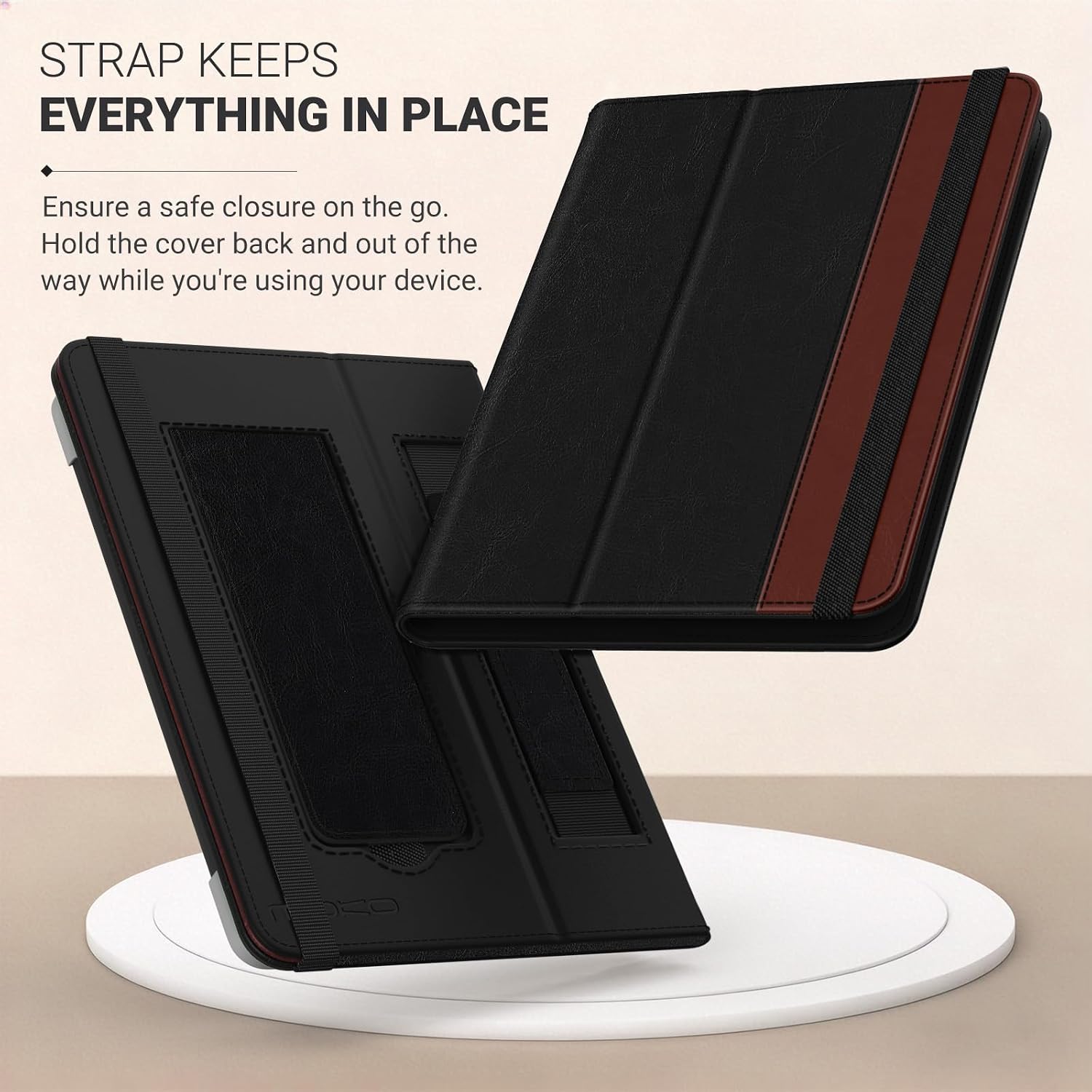 FUNDA UNIVERSAL PARA TABLETS Y EREADERS 6 PULGADAS MOKO NEGRO CON MARRÓN ROJIZO - 5