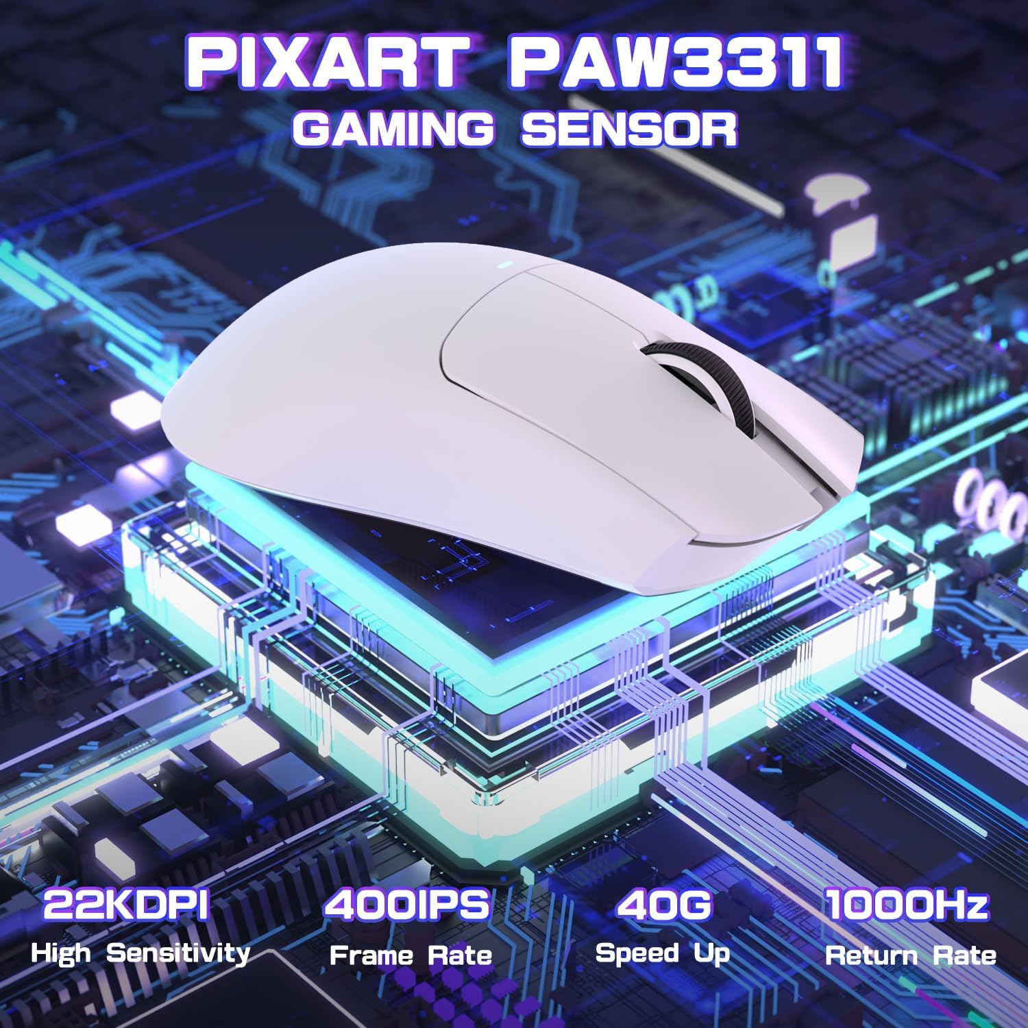 MOUSE GAMER ATTACK SHARK X11 SE ULTRA-LIGERO INALÁMBRICO BLANCO - 2