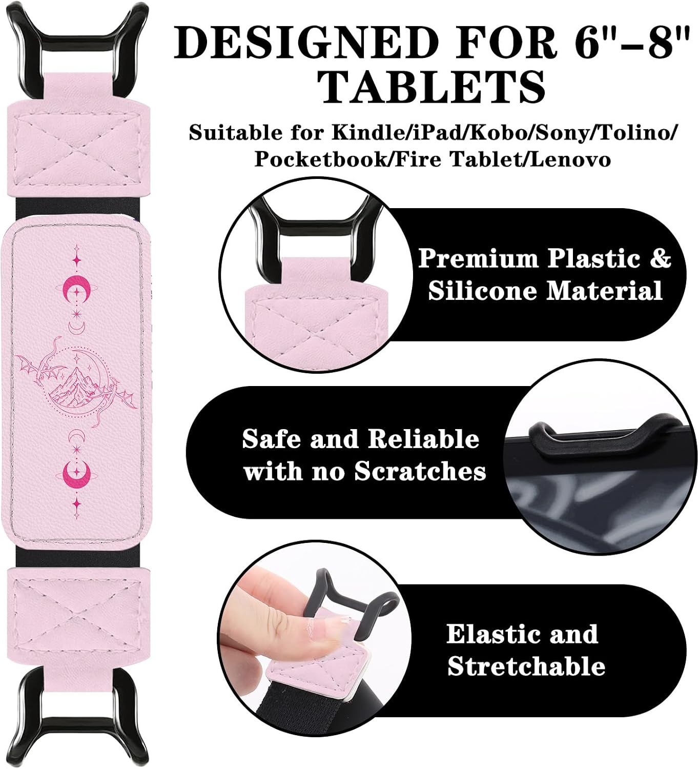 CORREA DE MANO PARA KINDLE BERIREXRION FANTASY ACOTAR ROSA - 2