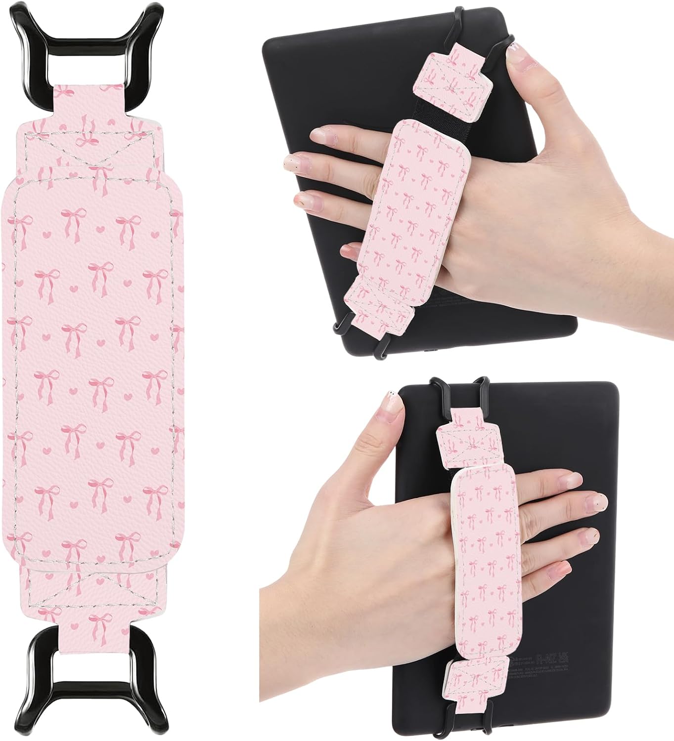 SOPORTE DE MANO PARA KINDLE BERIREXRION 6-7.5 PULGADAS CON DISEÑO DE LAZO ROSA - 1