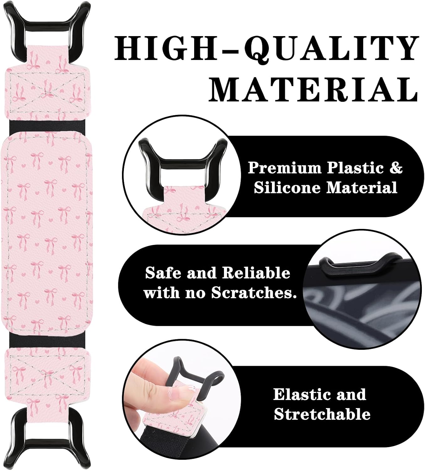 SOPORTE DE MANO PARA KINDLE BERIREXRION 6-7.5 PULGADAS CON DISEÑO DE LAZO ROSA - 3