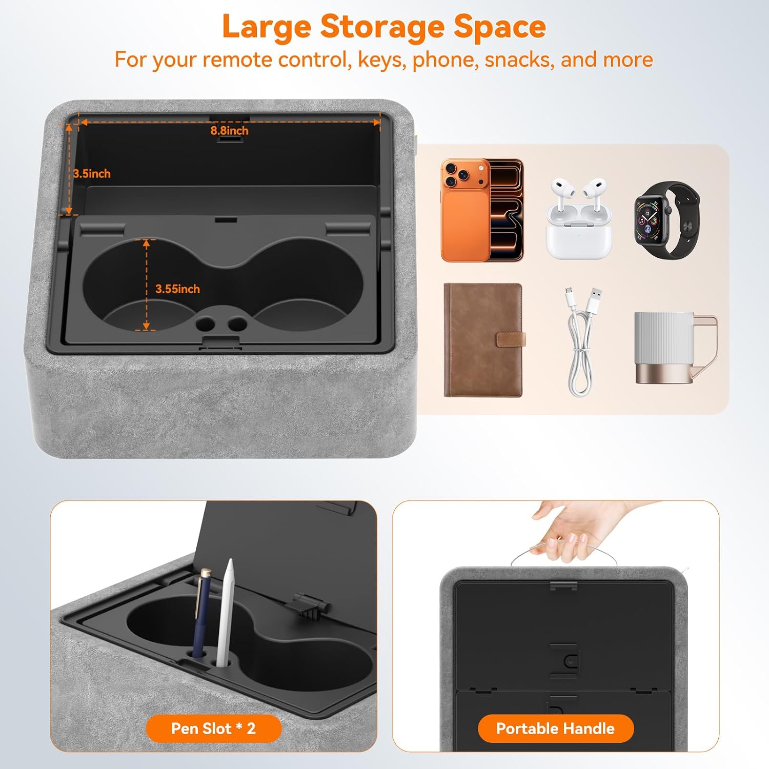 SOPORTE PARA TABLET KDD PILLOW STAND AJUSTABLE CON PORTAVASOS Y BANDEJA DE ALMACENAMIENTO - 4