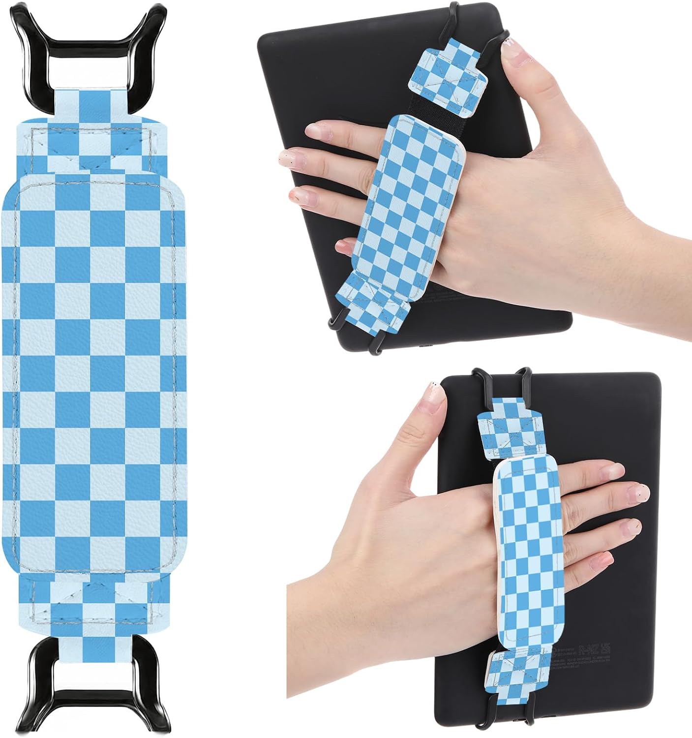 SOPORTE DE MANO PARA KINDLE BERIREXRION AZUL A CUADROS - 1