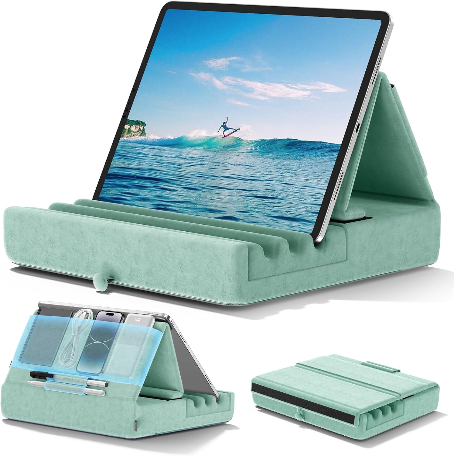 SOPORTE PARA TABLET KDD PILLOW HOLDER PLEGABLE PARA IPAD PRO 12.9, 10.5, 9.7, AIR, MINI 6 5 4 3 Y E-READER - 1