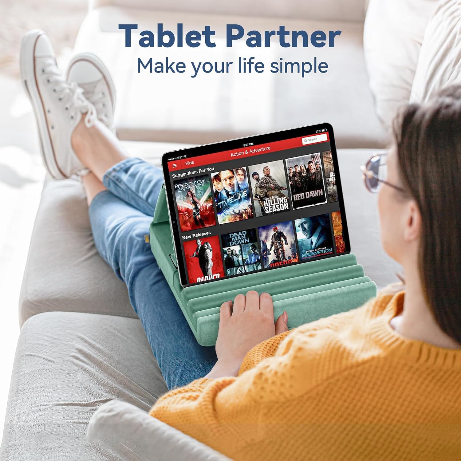 SOPORTE PARA TABLET KDD PILLOW HOLDER PLEGABLE PARA IPAD PRO 12.9, 10.5, 9.7, AIR, MINI 6 5 4 3 Y E-READER - 3