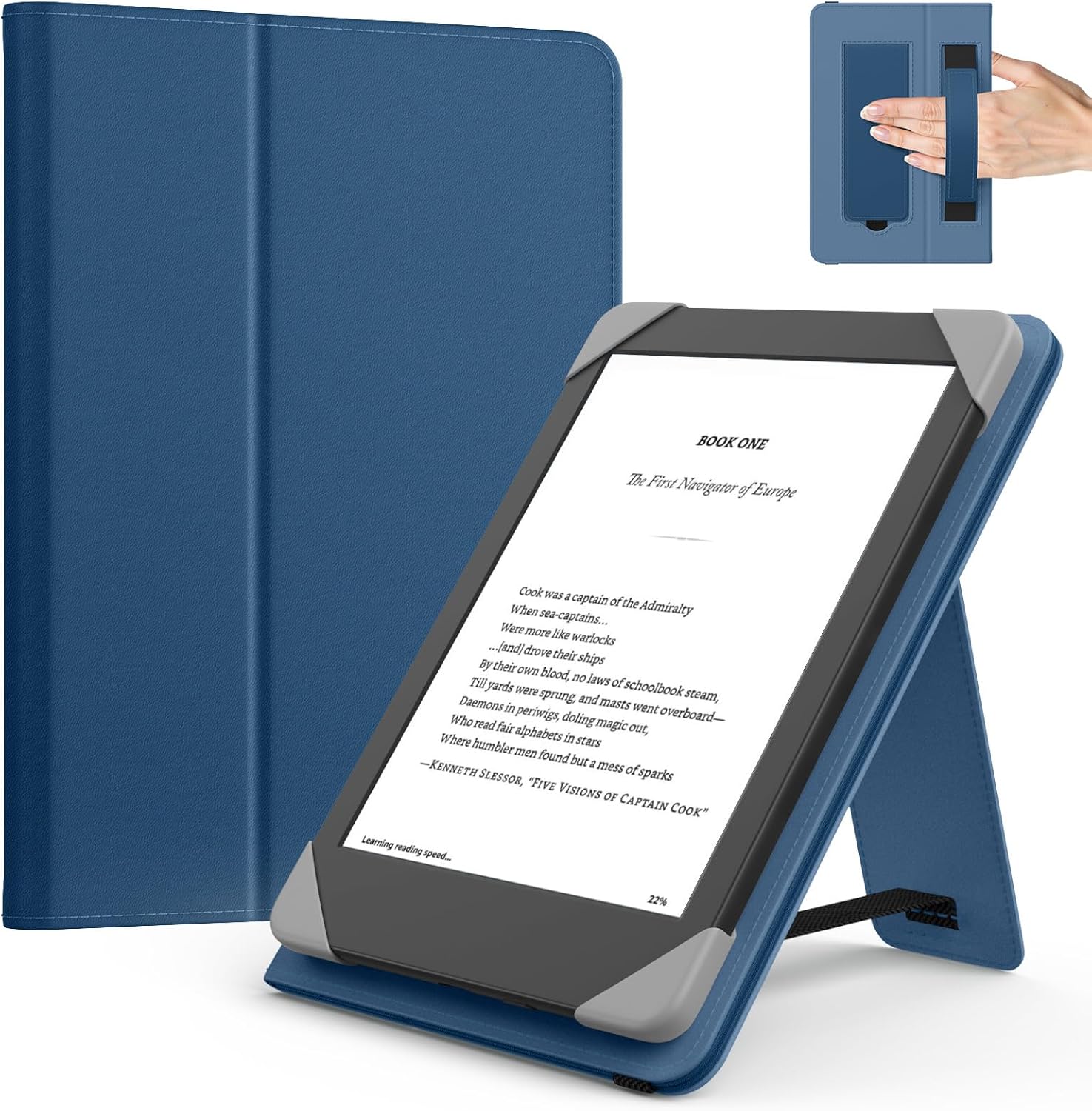 FUNDA UNIVERSAL PARA TABLETS Y EREADERS 6 PULGADAS MOKO AZUL OSCURO - 1