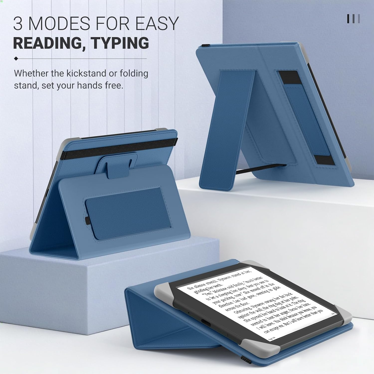 FUNDA UNIVERSAL PARA TABLETS Y EREADERS 6 PULGADAS MOKO AZUL OSCURO - 5