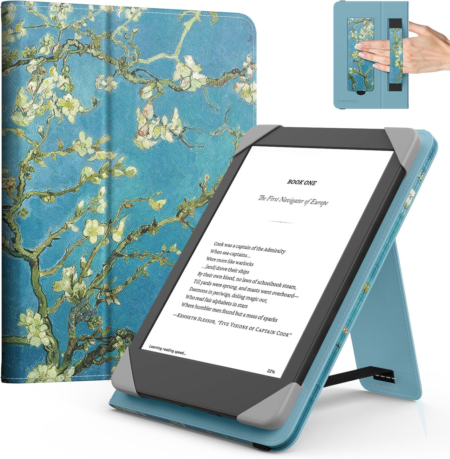 FUNDA UNIVERSAL PARA TABLETS Y EREADERS 6 PULGADAS MOKO APRICOT BLOSSOM - 1