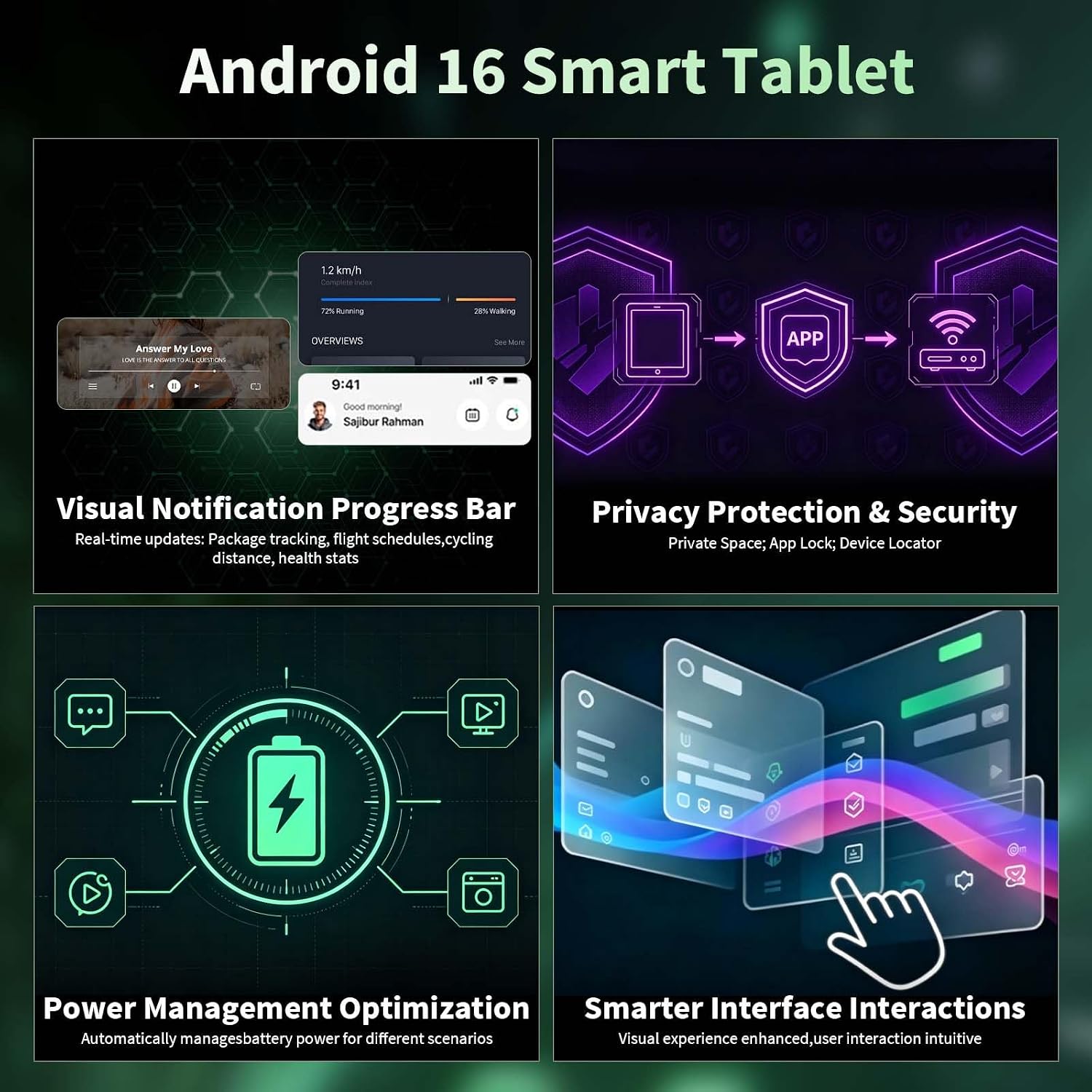 TABLET YLEEBG 10 PULGADAS ANDROID 16 CON TECLADO 32GB+256GB+2TB - 4