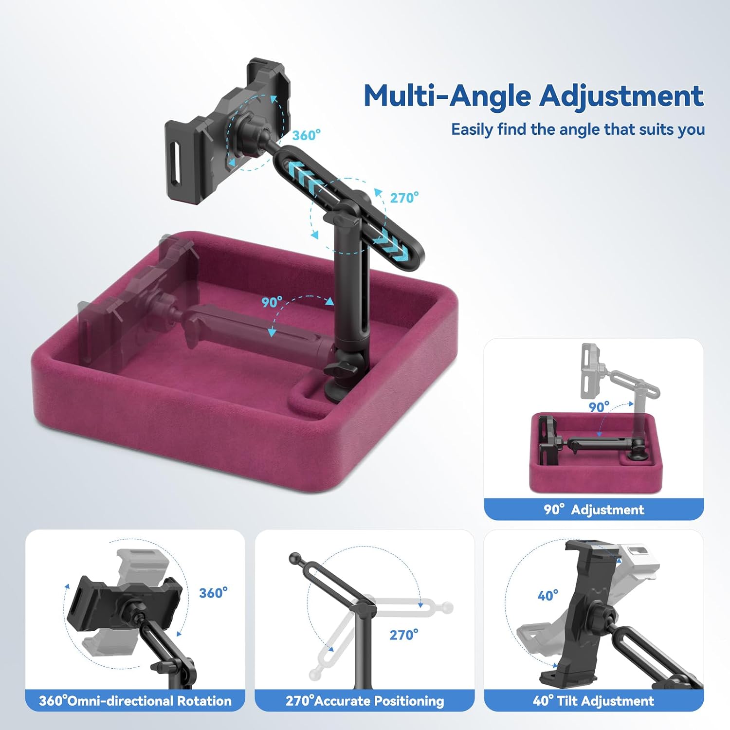 SOPORTE PARA TABLET KDD PILLOW STAND AJUSTABLE MULTIÁNGULO PARA CAMA Y ESCRITORIO - 2