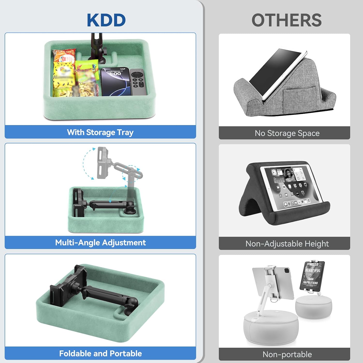 SOPORTE PARA TABLET KDD TABLET PILLOW STAND MULTIÁNGULO AJUSTABLE PARA CAMA Y ESCRITORIO - 3