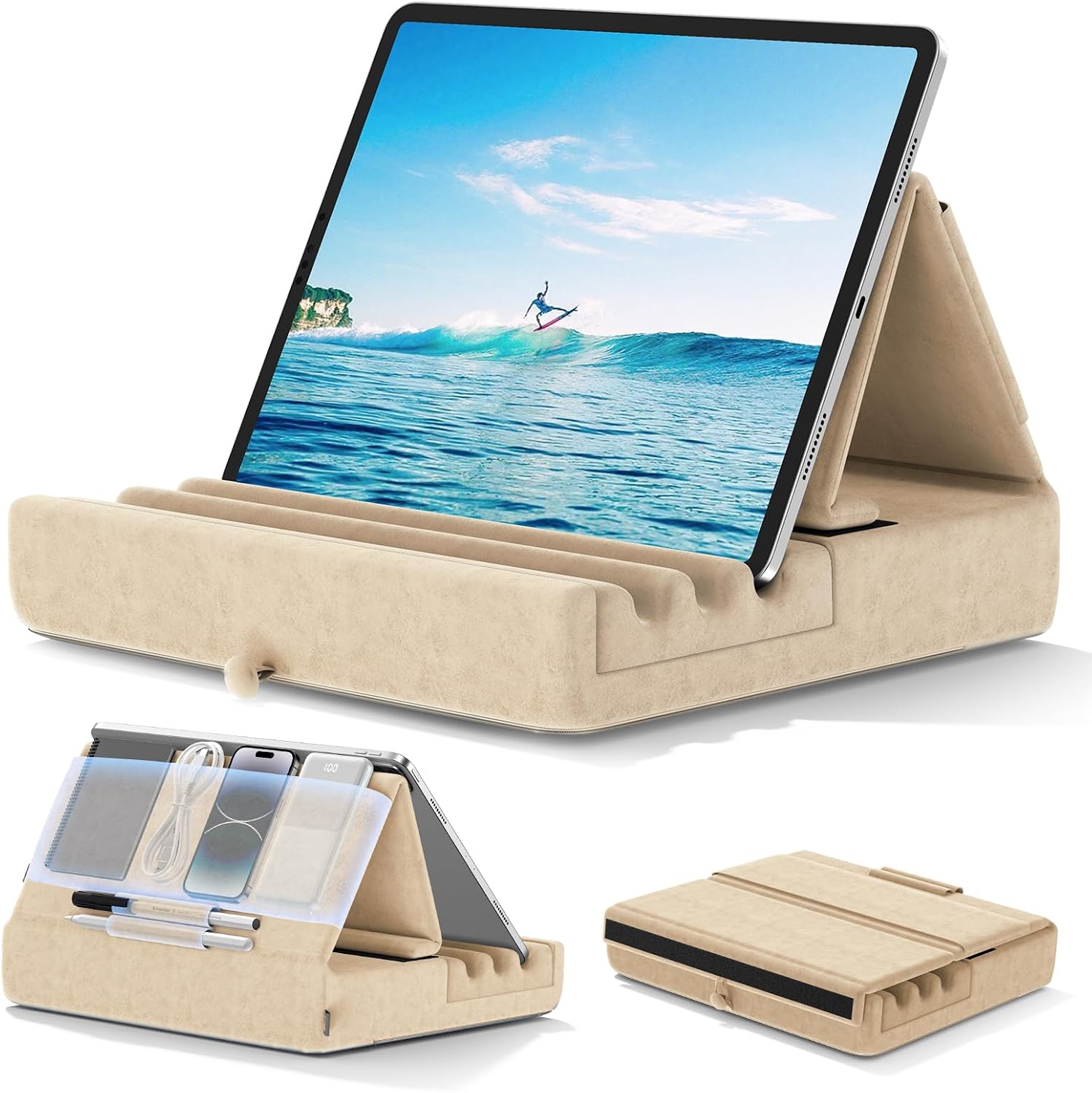 SOPORTE PARA TABLET KDD ALMOHADILLA PLEGABLE COMPATIBLE CON IPAD Y GALAXY TAB - 1