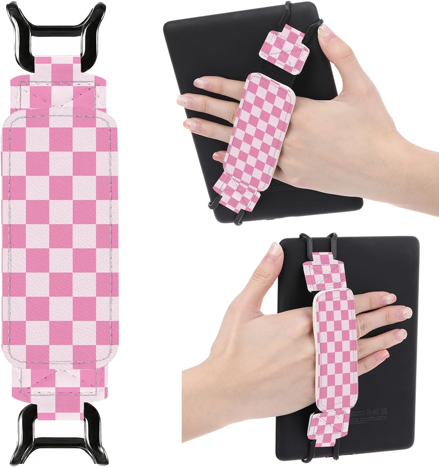 SOPORTE DE MANO PARA KINDLE BERIREXRION ROSA A CUADROS - 1