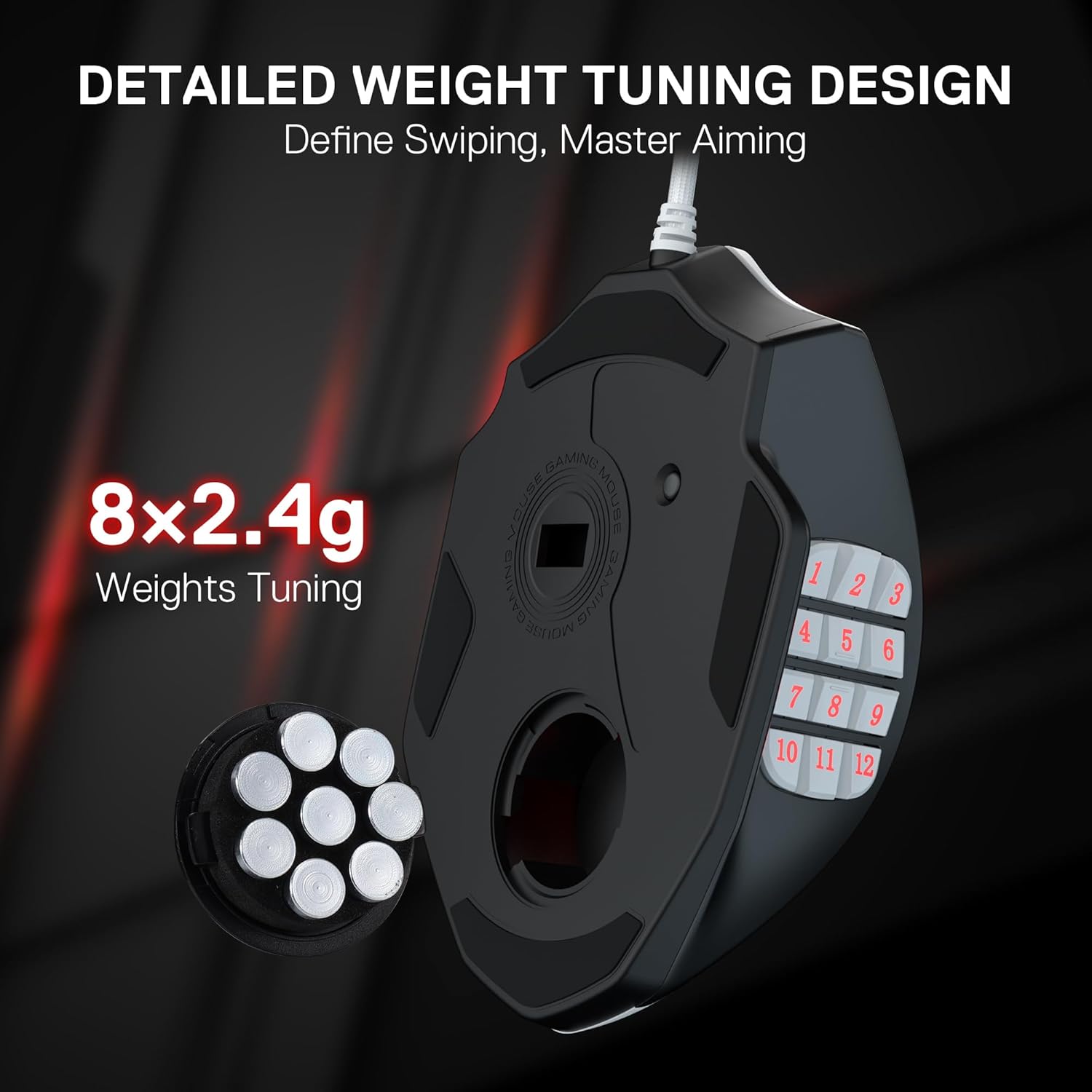 MOUSE GAMER REDRAGON M908 RGB 24000 DPI CON CABLE - 5