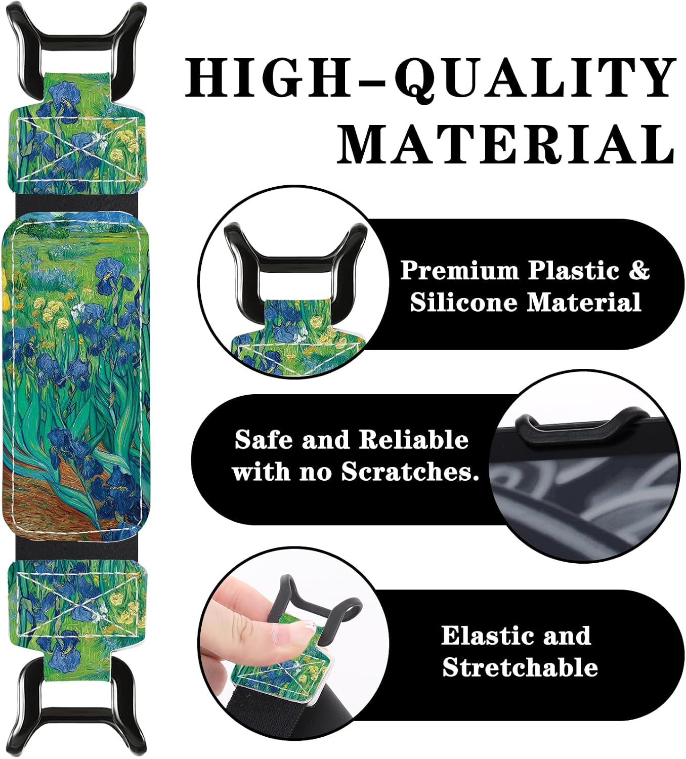 SOPORTE DE MANO PARA KINDLE BERIREXRION 6-7.5' AZUL FLORAL - 2