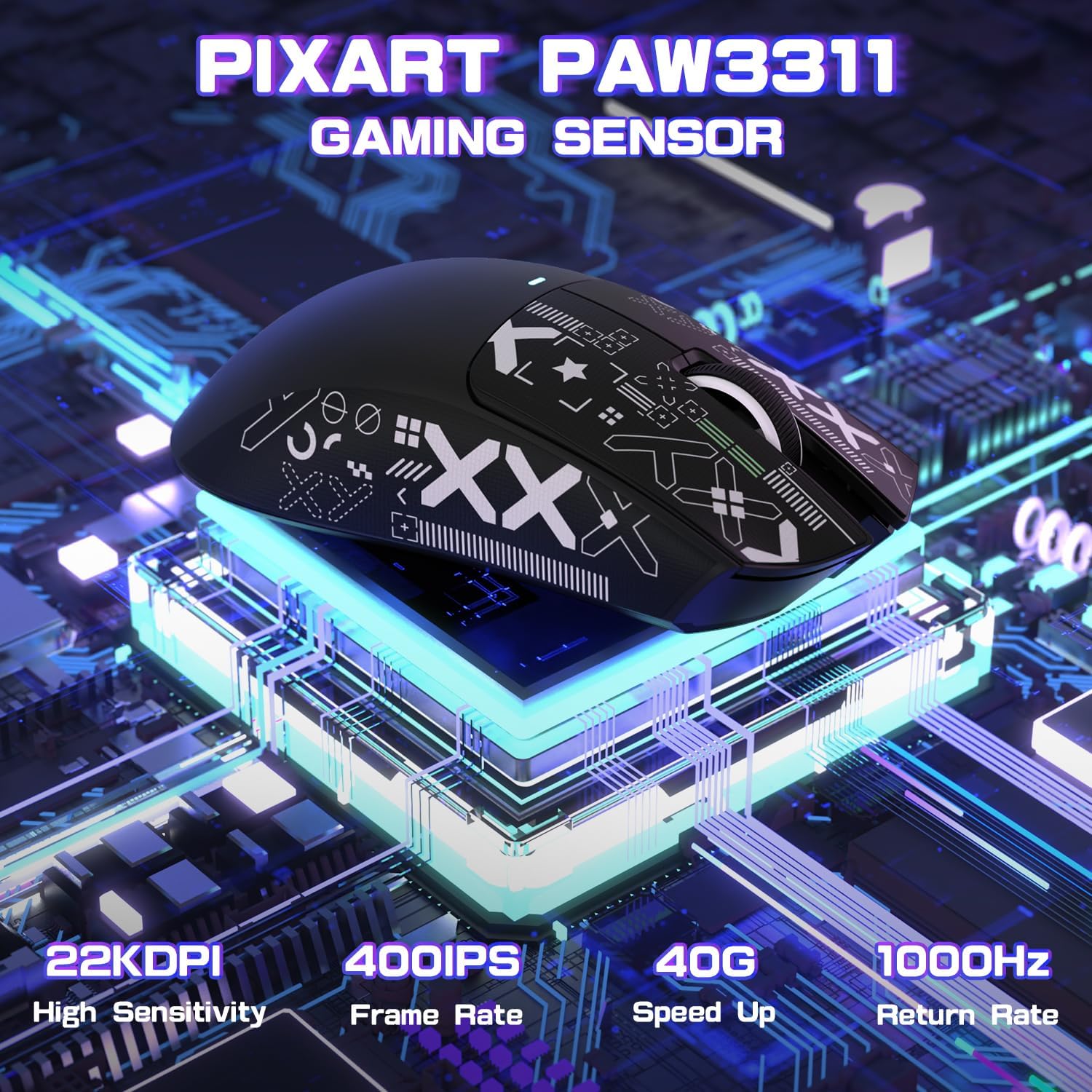 MOUSE GAMER ATTACK SHARK X11 SE ULTRA-LIGERO INALÁMBRICO NEGRO - 3