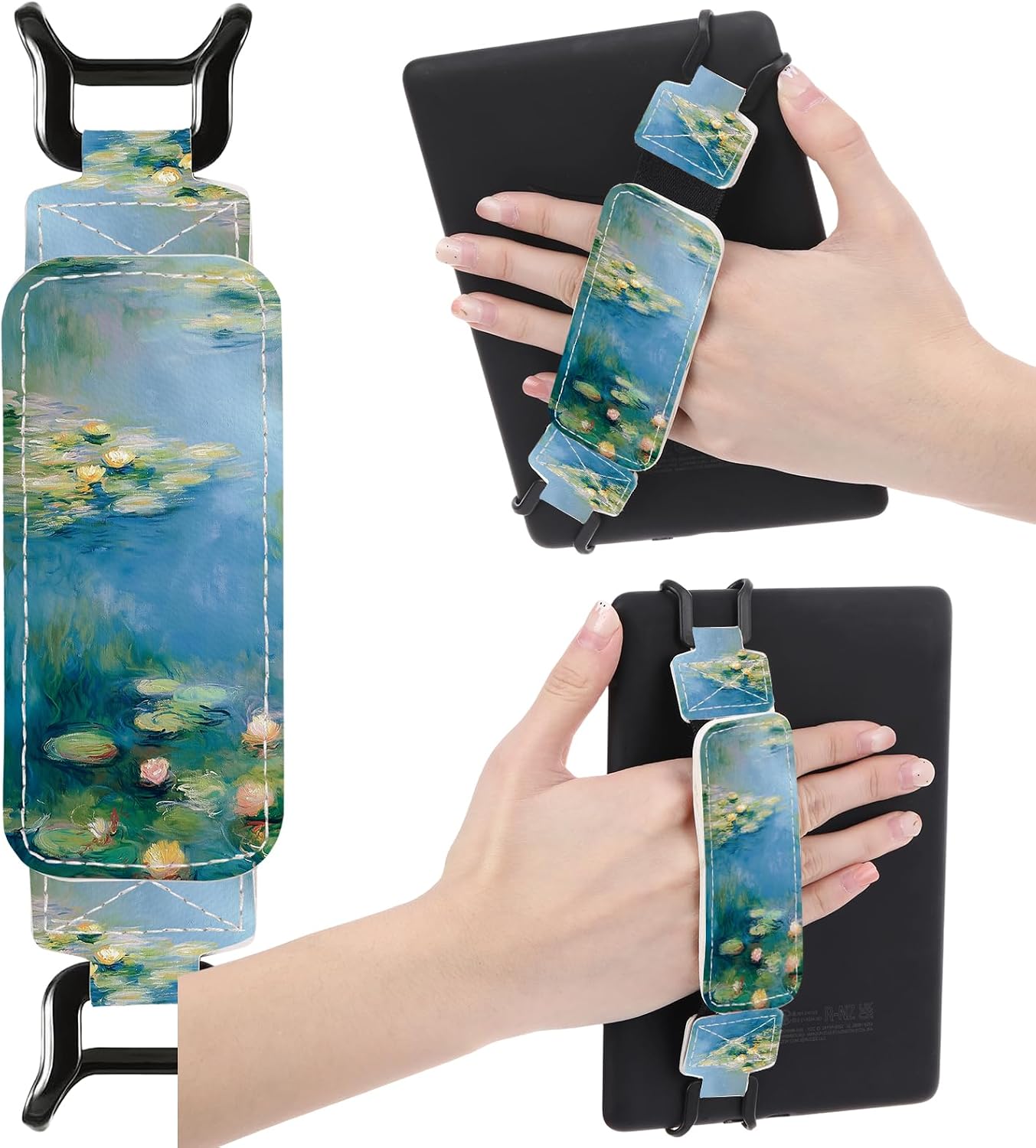 SOPORTE DE MANO PARA KINDLE BERIREXRION 6-7.5 PULGADAS DISEÑO FLORES ACUÁTICAS - 1