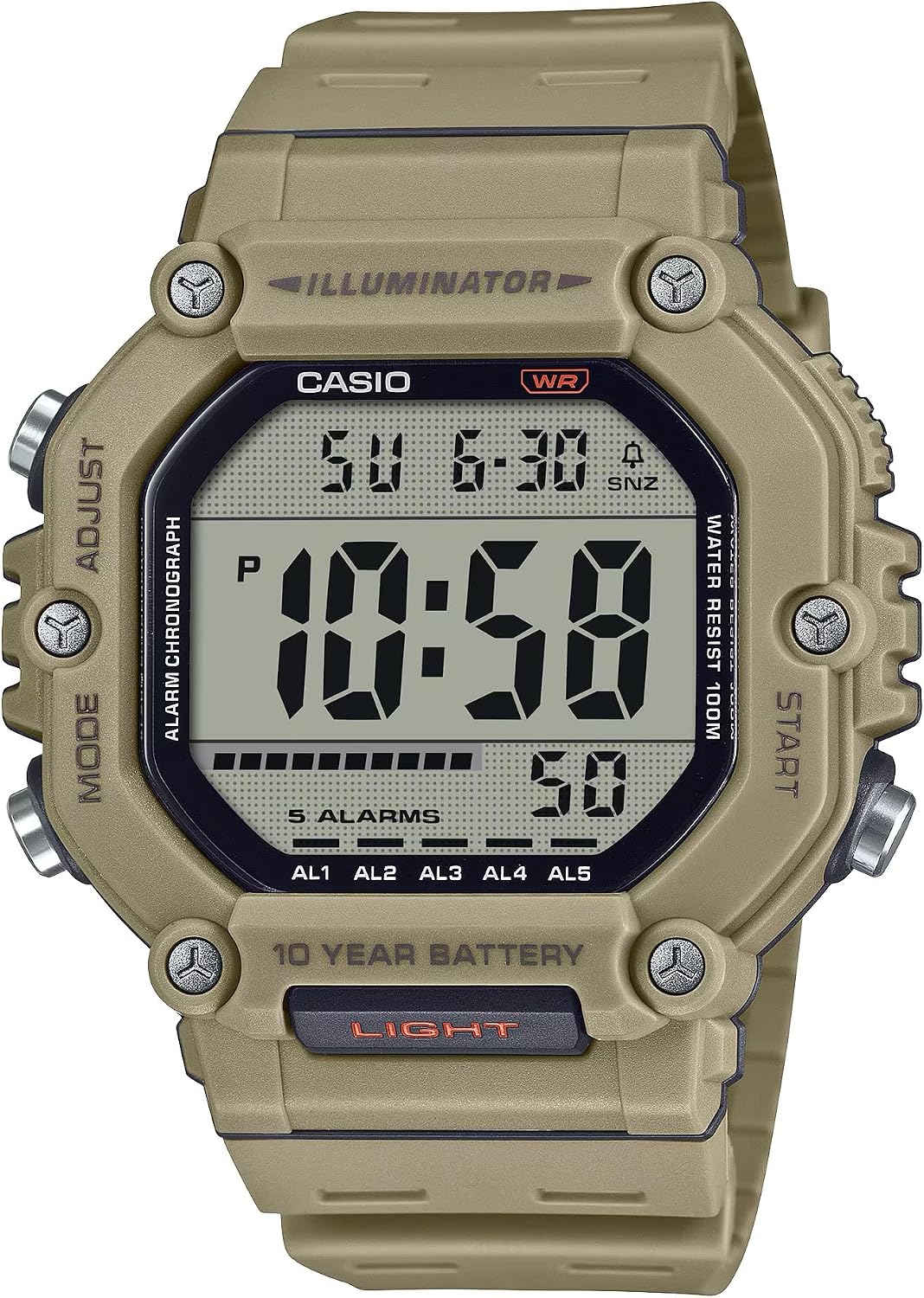 RELOJ DIGITAL CASIO AE-1600H NEGRO CON BATERÍA DE 10 AÑOS Y LUZ LED - 3