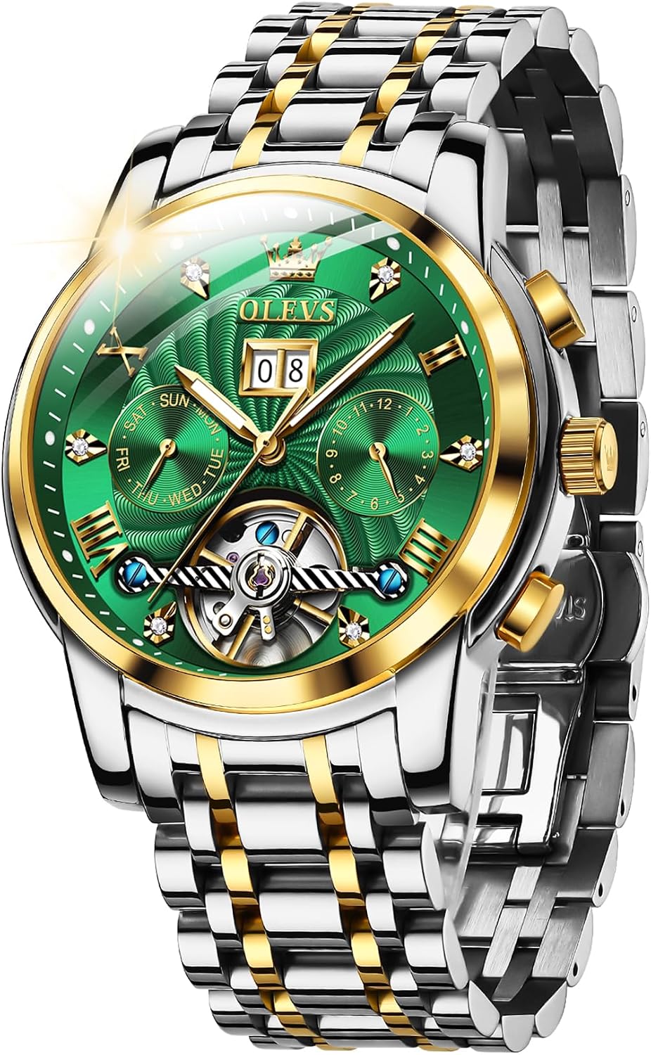 RELOJ DE PULSERA OLEVS AUTOMATIC DORADO PARA HOMBRE ACERO INOXIDABLE - 1
