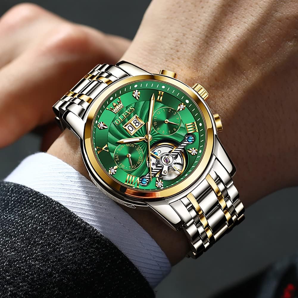 RELOJ DE PULSERA OLEVS AUTOMATIC DORADO PARA HOMBRE ACERO INOXIDABLE - 2