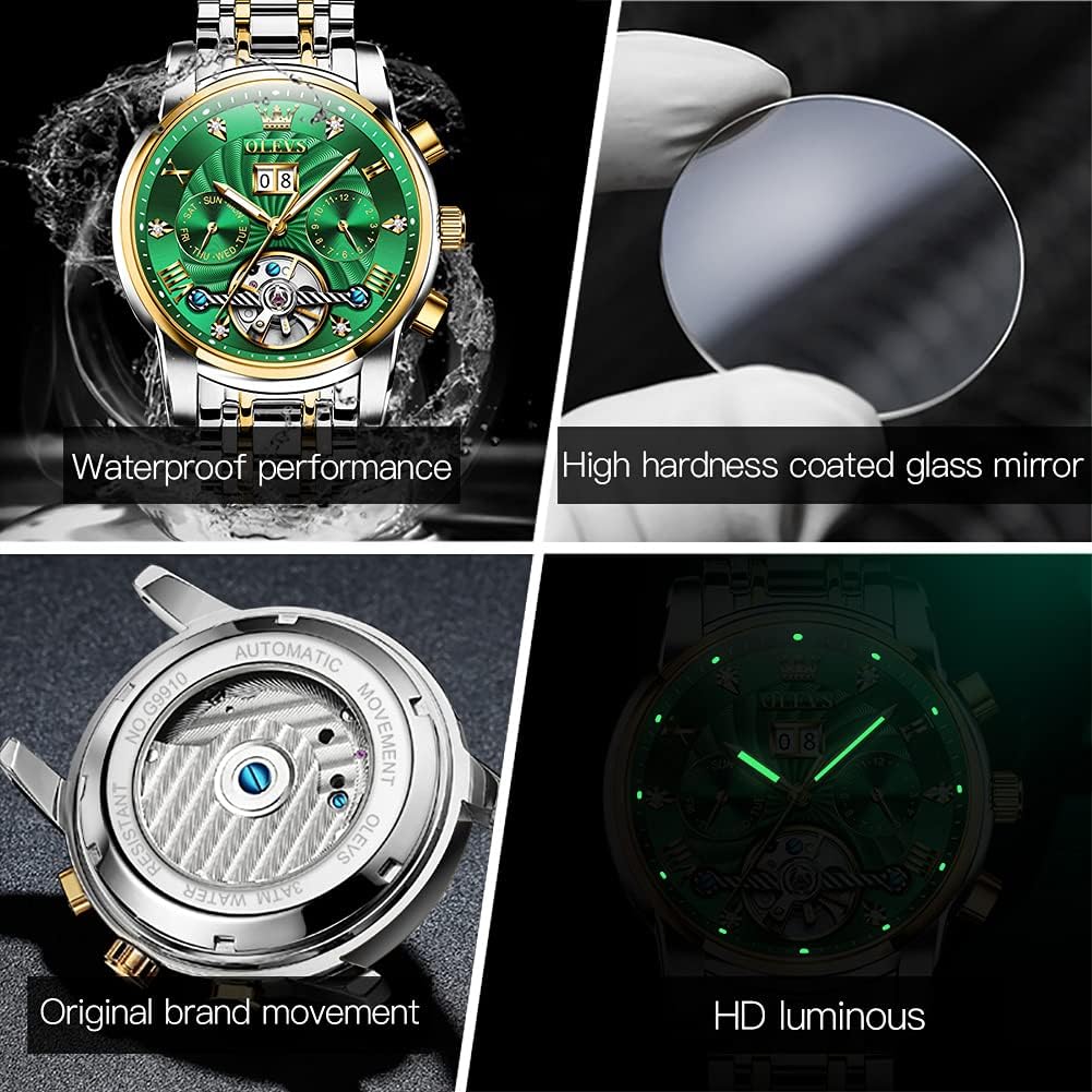 RELOJ DE PULSERA OLEVS AUTOMATIC DORADO PARA HOMBRE ACERO INOXIDABLE - 4