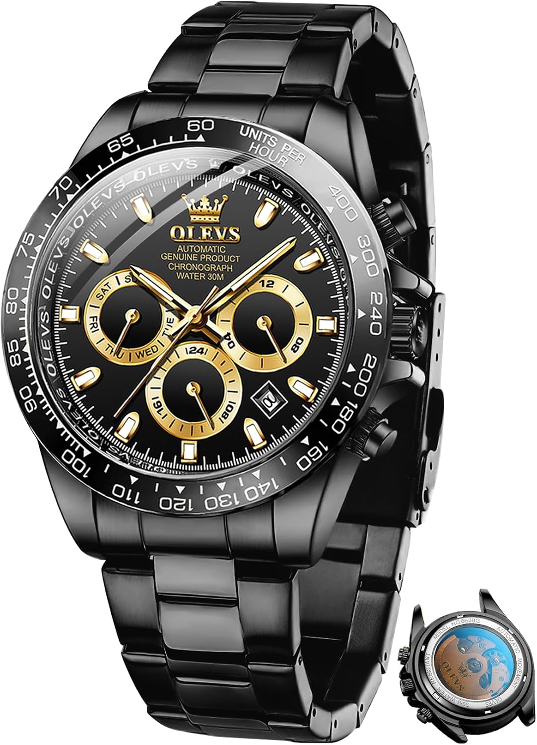 RELOJ DE PULSERA OLEVS AUTOMATIC DORADO PARA HOMBRE - 1