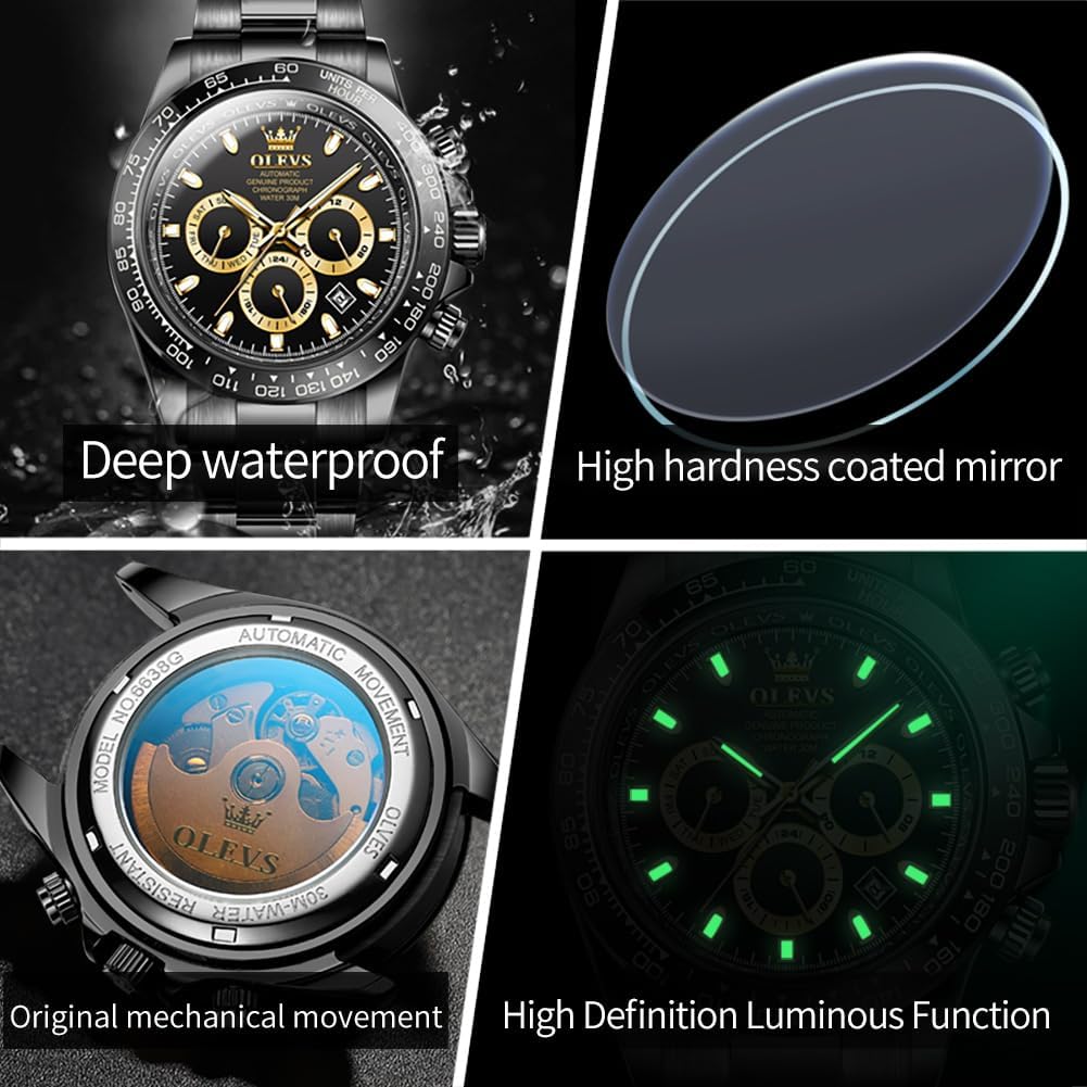 RELOJ DE PULSERA OLEVS AUTOMATIC DORADO PARA HOMBRE - 4