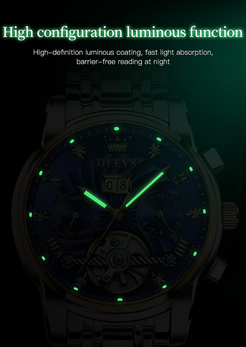 RELOJ DE PULSERA OLEVS AUTOMATIC DORADO PARA HOMBRE - 4